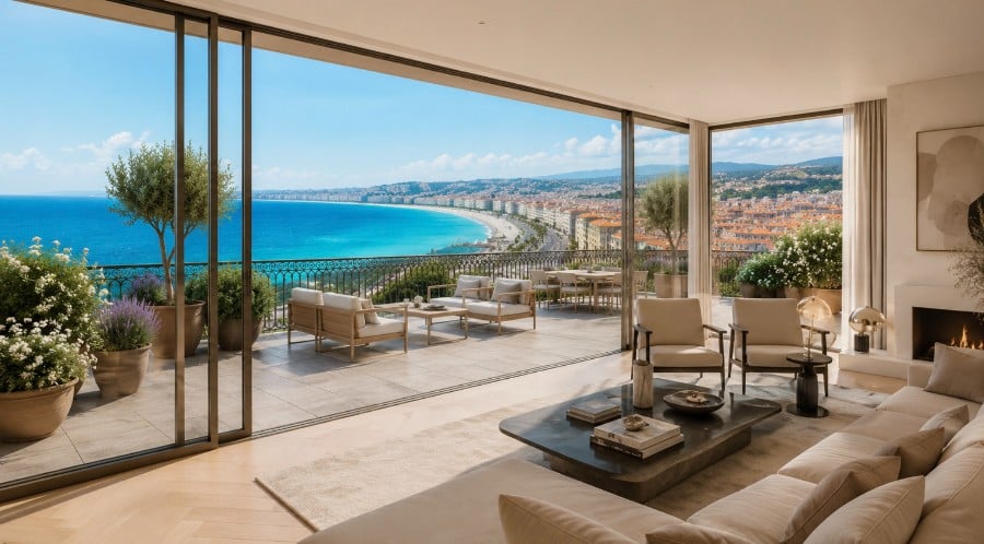 Photo d'un appartement premium à Nice avec vue sur mer