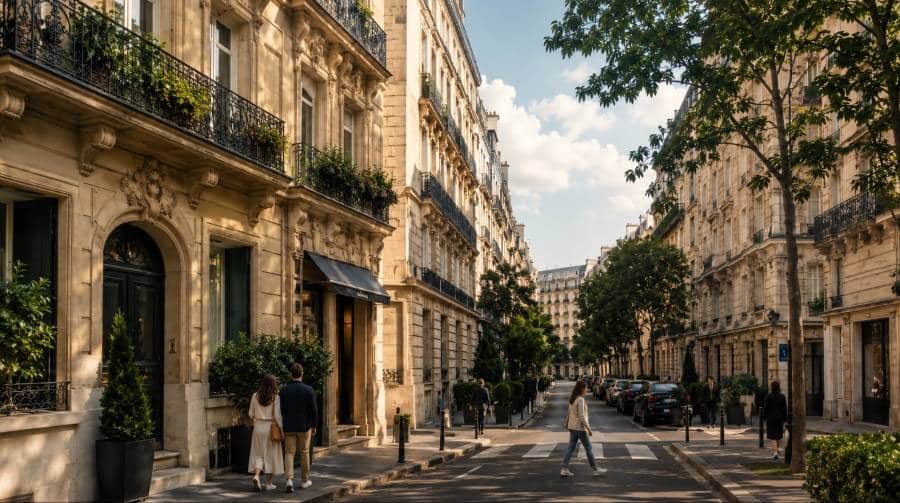 Photo d'une rue haussmanienne à Paris par Homelike Home, chasseur immobilier