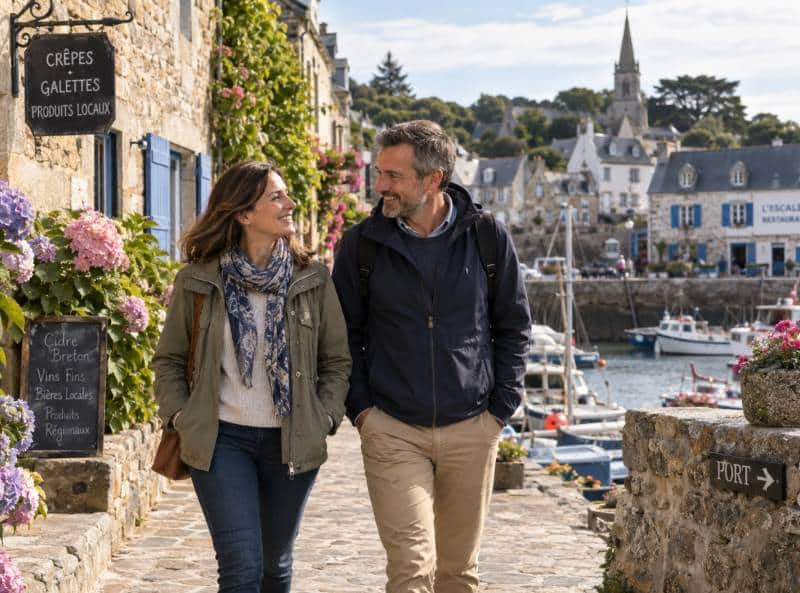 Couple d'irlandais en balade en Bretagne
